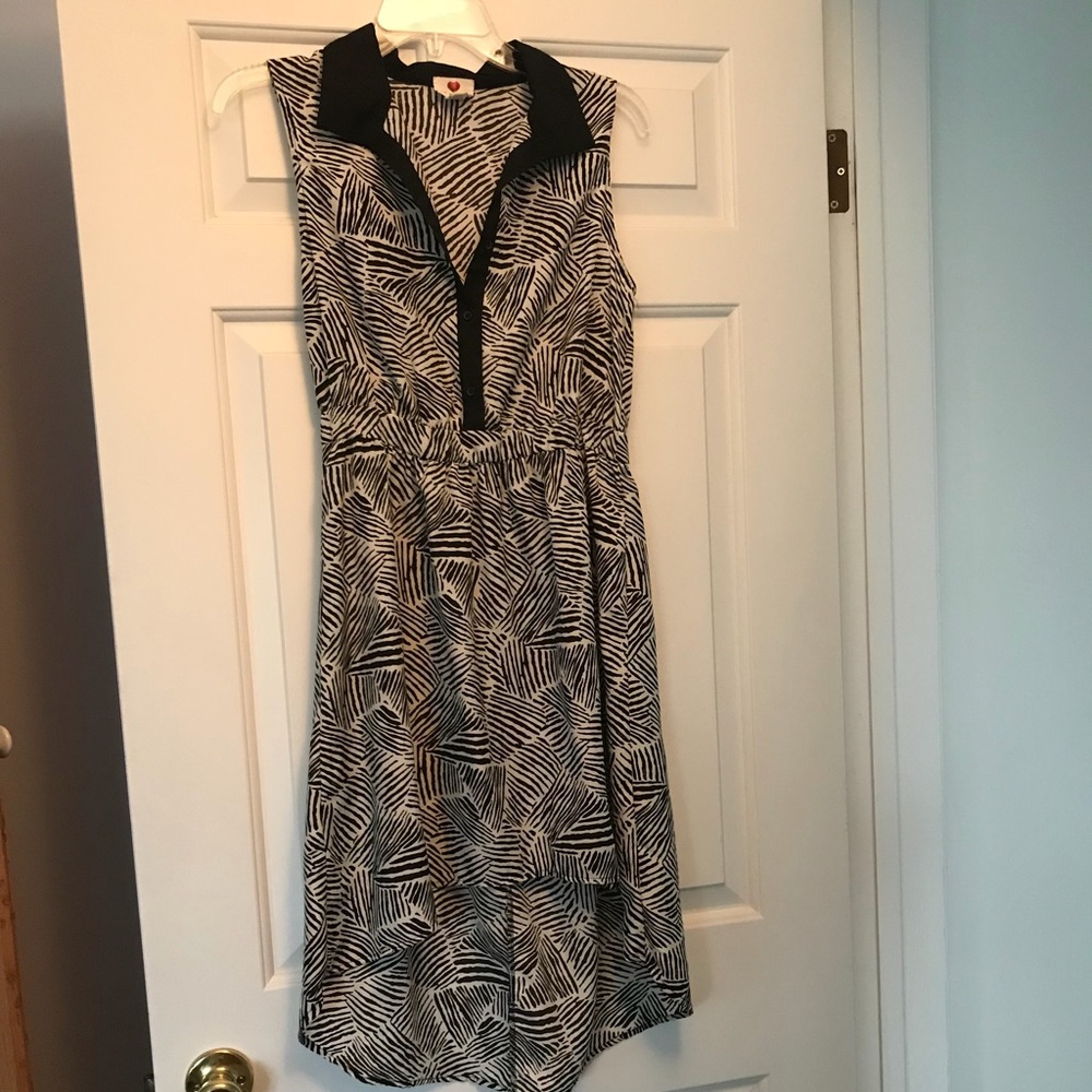 Zebra print high low dress